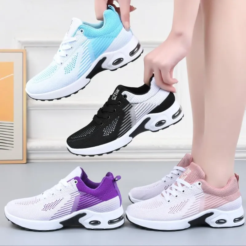 Women's Casual Sneakers  Lightweight,Breathable Non-Slip Walking Shoes for Work,Mesh Air Cushion Sneakers for Gym Workout Sports