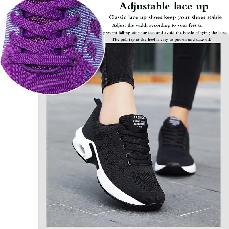 Women's Casual Sneakers  Lightweight,Breathable Non-Slip Walking Shoes for Work,Mesh Air Cushion Sneakers for Gym Workout Sports