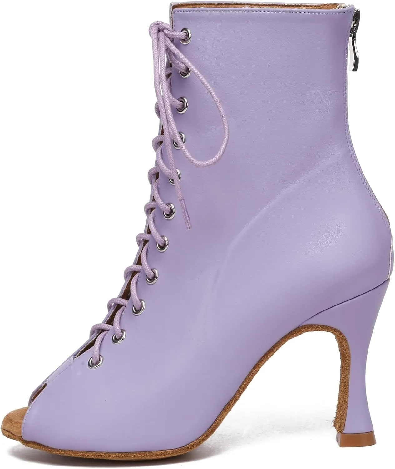Womens Girls Latin Dance Shoes Lace-up Ballroom Dancing Ankle Boots Evening Sandals