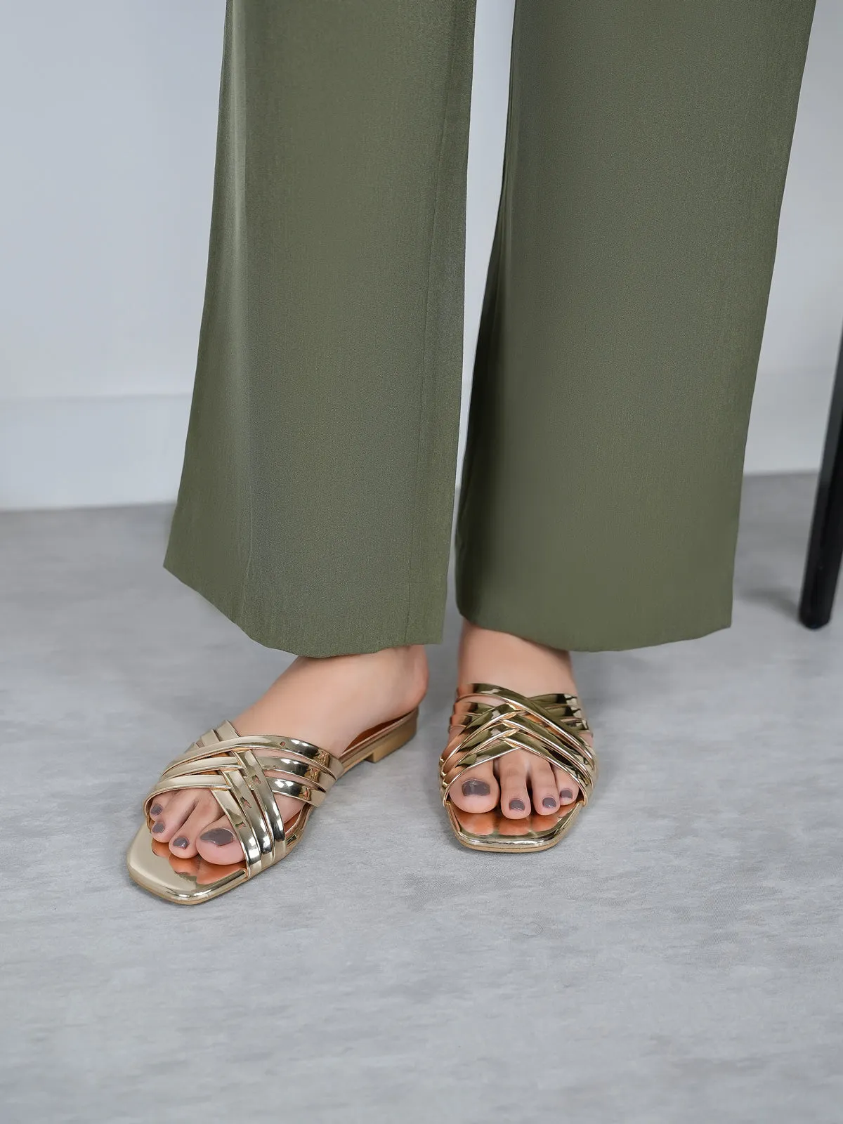 Women's "PHOSIN" Crisscross Strappy Slippers