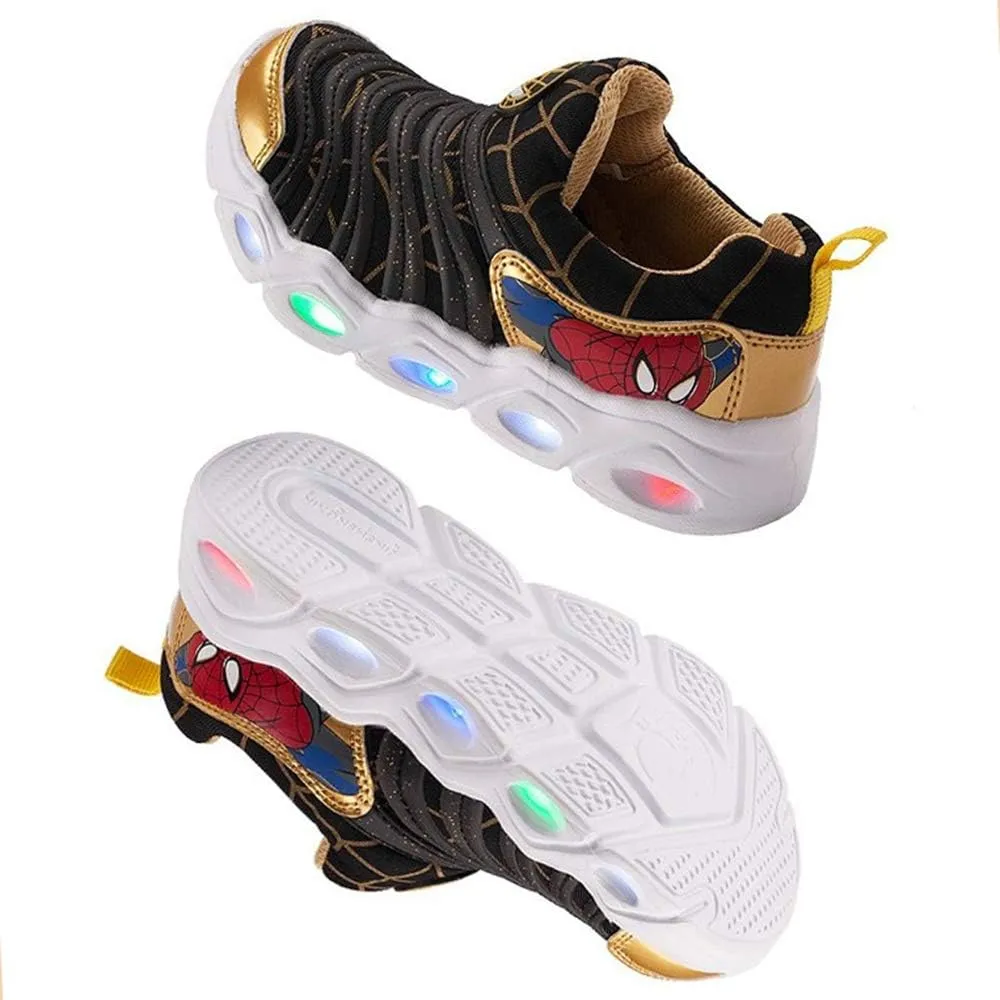 YUNICUS Kids Light Up Shoes Led Flash Sneakers with Spider Upper USB Charge for Boys Girls Toddles Best Gift for Birthday Thanksgiving Christmas Day
