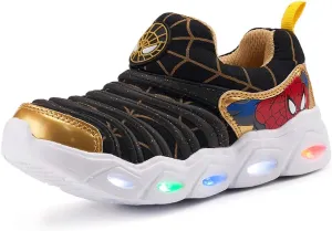 YUNICUS Kids Light Up Shoes Led Flash Sneakers with Spider Upper USB Charge for Boys Girls Toddles Best Gift for Birthday Thanksgiving Christmas Day