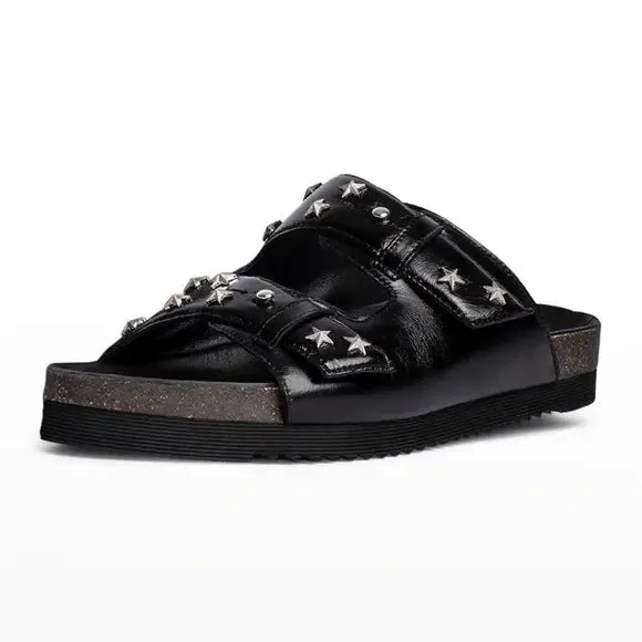 ZADIG & VOLTAIRE ALPHA STAR DUAL-BUCKLE LEATHER SANDALS