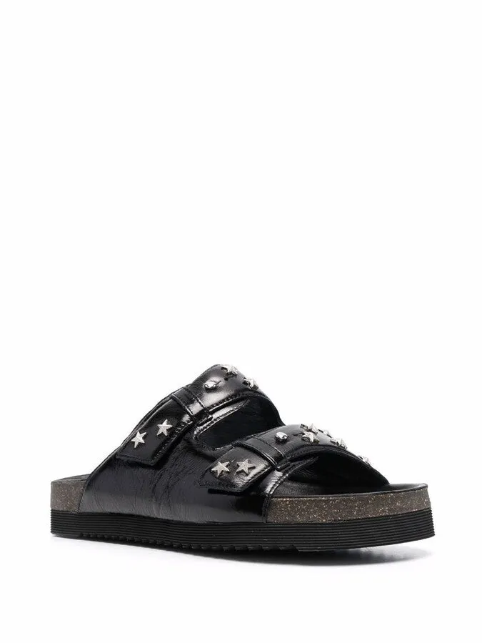 ZADIG & VOLTAIRE ALPHA STAR DUAL-BUCKLE LEATHER SANDALS