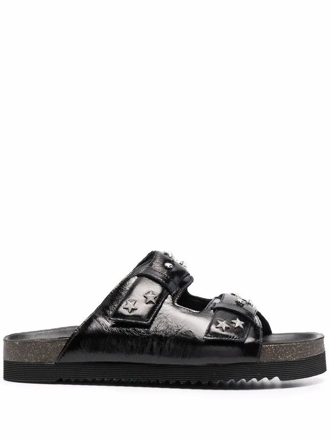 ZADIG & VOLTAIRE ALPHA STAR DUAL-BUCKLE LEATHER SANDALS