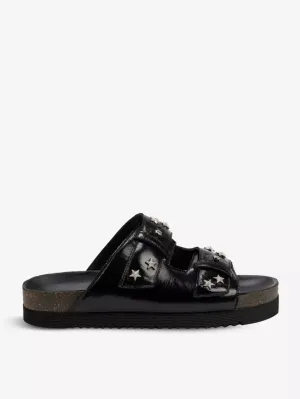 ZADIG & VOLTAIRE ALPHA STAR DUAL-BUCKLE LEATHER SANDALS